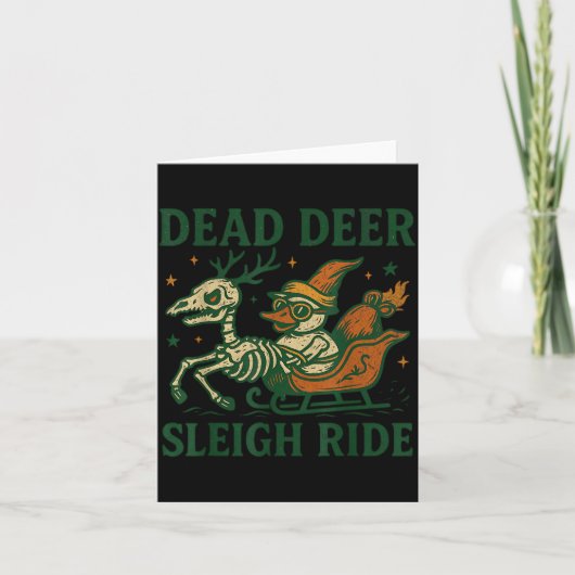 Funny Goth Christmas Pun Y Reindeer Skeleton Xmas  Karte (Vorderseite)