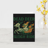 Funny Goth Christmas Pun Y Reindeer Skeleton Xmas  Karte (Gelbe Blume)