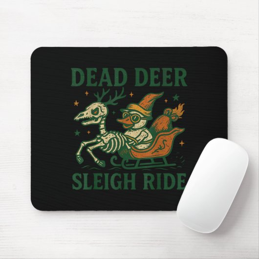 Funny Goth Christmas Pun Y Reindeer Skeleton Xmas Mousepad (Mit Mouse)
