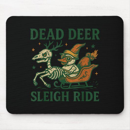 Funny Goth Christmas Pun Y Reindeer Skeleton Xmas  Mousepad (Vorne)