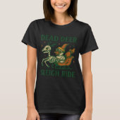Funny Goth Christmas Pun Y Reindeer Skeleton Xmas T-Shirt (Vorderseite)
