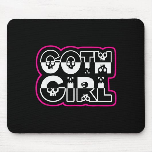 Funny Goth Girl Black And White  Mousepad (Vorne)