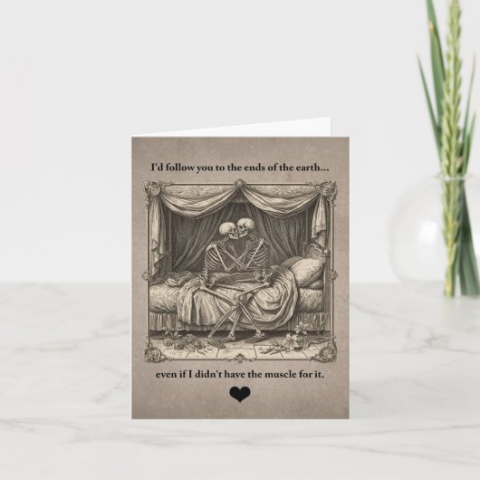 Funny Goth Skelton couple Valentine Anniversary Karte (Vorderseite)