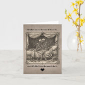 Funny Goth Skelton couple Valentine Anniversary Karte (Gelbe Blume)