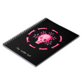 Funny Goth Skull Black Pink Notizblock (Linke Seite)