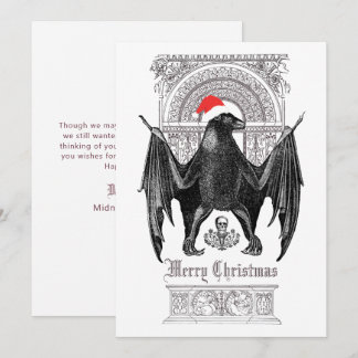 Funny Gothic Bat Frohe Weihnachtskarte Feiertagskarte