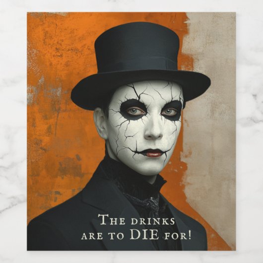 Funny Gothic Halloween Drinks to Die For Weinetikett (Einzelnes Label)
