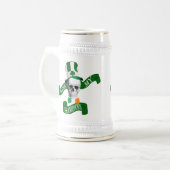 Funny gothic skull Irish St Patrick's Day Bierglas (Vorderseite Links)