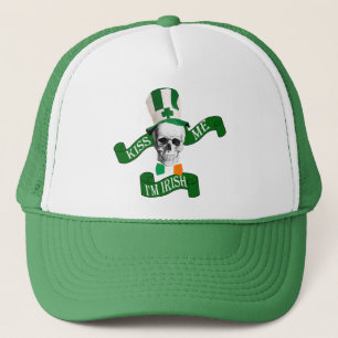 Funny gothic skull Irish St Patrick's Day Truckerkappe