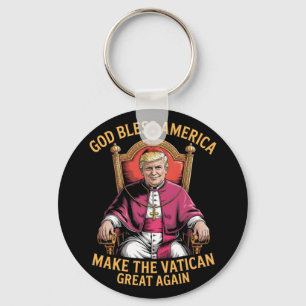 Funny Gott segne Amerika macht den Vatikan groß Ag Schlüsselanhänger