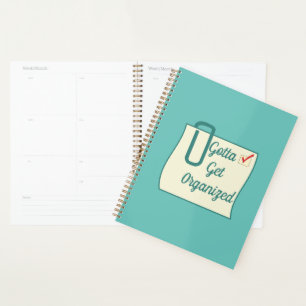 Funny Gotta Get Organized Checklist Green Planner Planer