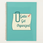 Funny Gotta Get Organized Checklist Green Planner Planer (Vorderseite)