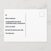 Funny Gotta Go Moving Wood Door with Moon Ankündigungspostkarte (Rückseite)