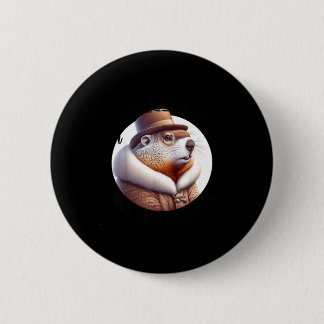 Funny Goundhog Graphic Button