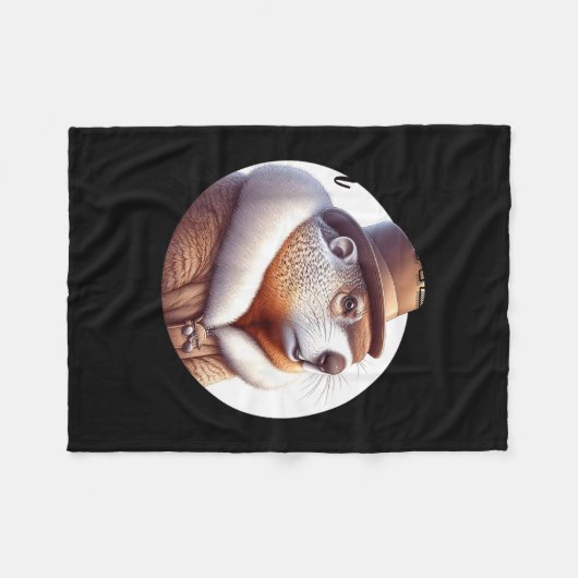 Funny Goundhog Graphic Fleecedecke (Vorderseite (Horizontal))