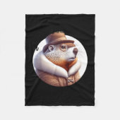 Funny Goundhog Graphic Fleecedecke (Vorderseite)