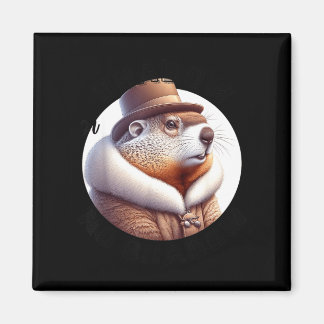 Funny Goundhog Graphic Magnet