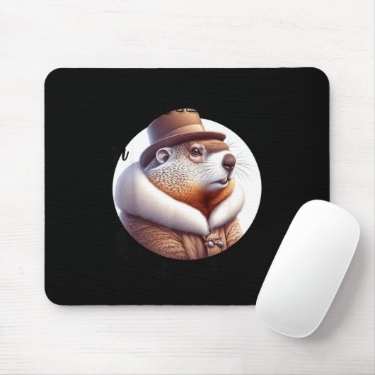 Funny Goundhog Graphic Mousepad (Mit Mouse)