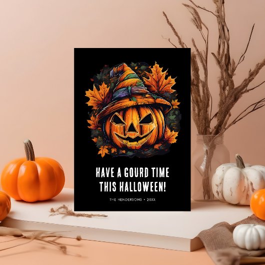 Funny Gourd Time Pumpkin Halloween Karte