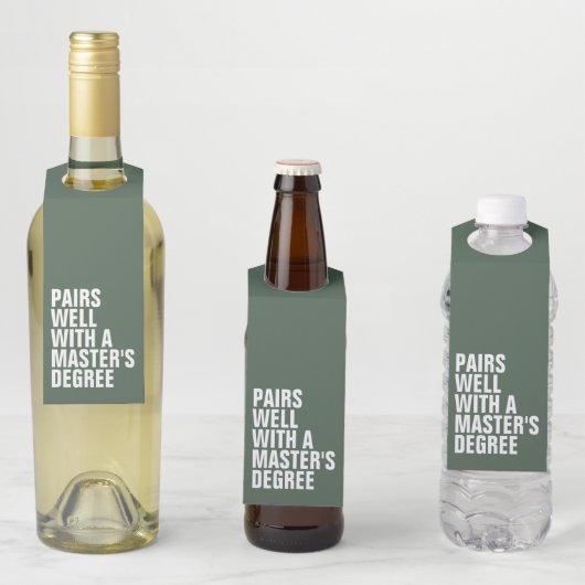 Funny grad Abschluss Master-Abschluss grüne Flaschenanhänger (Beispiel)