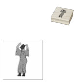 Funny Graduate Jumping or Dancing Gummistempel (Stempel)