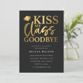 Funny Graduate Typografy Graduation Party Foto Einladung (Stehend Vorderseite)