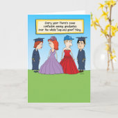 Funny Graduation Cap and Gown card Karte (Gelbe Blume)