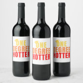 Funny Graduation Cap Gift One Degree Hotter Wine L Weinetikett (Flaschen)