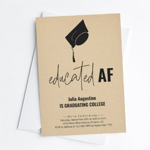 Funny Graduation Party Einladung Educated AF