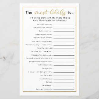 Funny Graduation Party Game - Wahrscheinlich...