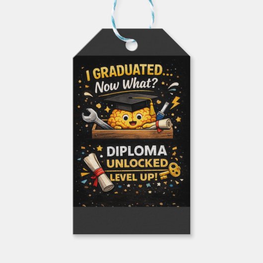 Funny Graduation Shirt – I Graduated Now What Geschenkanhänger (Vorderseite)