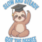 Funny Graduation Sloth Aufkleber (Vorderseite)