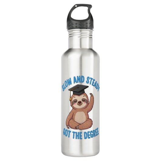 Funny Graduation Sloth Edelstahlflasche (Vorderseite)
