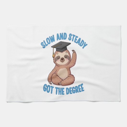 Funny Graduation Sloth Geschirrtuch (Horizontal)