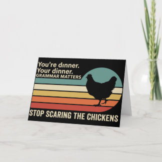 Funny Grammar Chicken You're Dinner Your Dinner Karte
