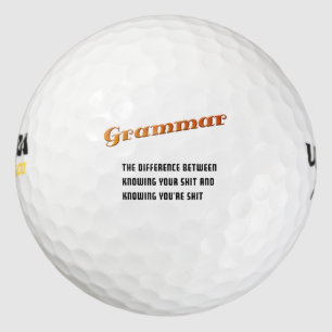 Funny Grammar Golf Ball