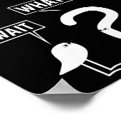 Funny Grammar Komma und Frage Mark warten, was? Poster (Ecke)