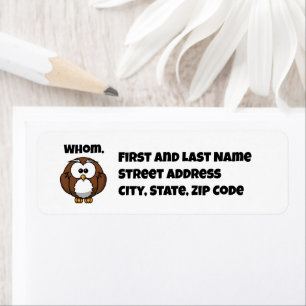 Funny Grammar Owl Cartoon für Writer & Word Nerd