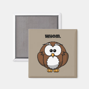 Funny Grammar Owl Cartoon für Writer & Word Nerd Magnet