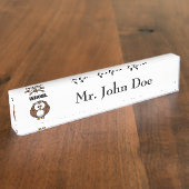 Funny Grammar Owl Cartoon für Writer & Word Nerd Namensplakette (Seite)