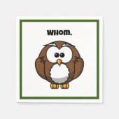 Funny Grammar Owl Cartoon für Writer & Word Nerd Serviette (Vorderseite)