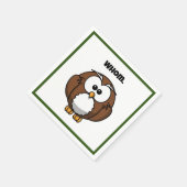 Funny Grammar Owl Cartoon für Writer & Word Nerd Serviette (Ecke)