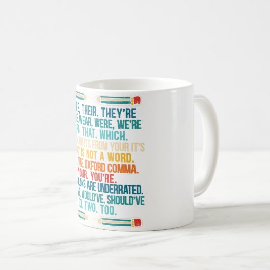 Funny Grammar Police Grammar Nazy Englisch schreib Kaffeetasse (VorderseiteRechts)