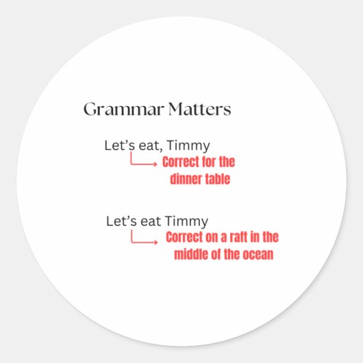 Funny Grammar S Joke Sticker (Vorderseite)