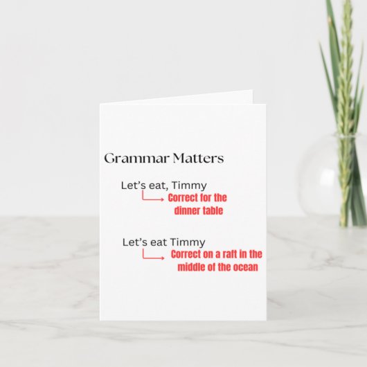 Funny Grammar S Joke Sticker Karte (Vorderseite)