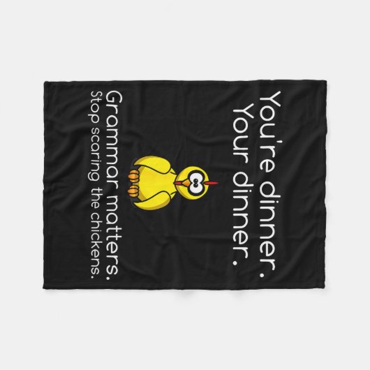 Funny Grammar - Stop Ing The Chickens Shirts  Fleecedecke (Vorderseite (Horizontal))