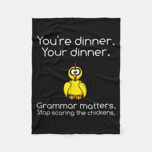 Funny Grammar - Stop Ing The Chickens Shirts  Fleecedecke (Vorderseite)