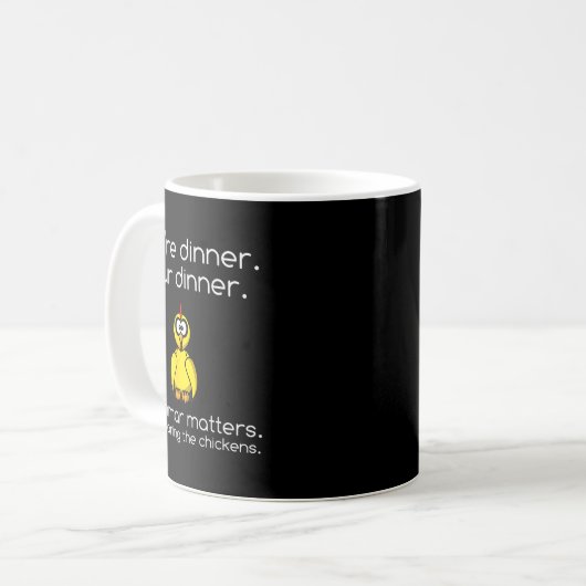 Funny Grammar - Stop Ing The Chickens Shirts  Kaffeetasse (Vorderseite Links)