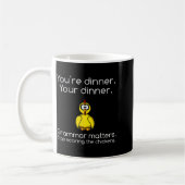 Funny Grammar - Stop Ing The Chickens Shirts  Kaffeetasse (Links)