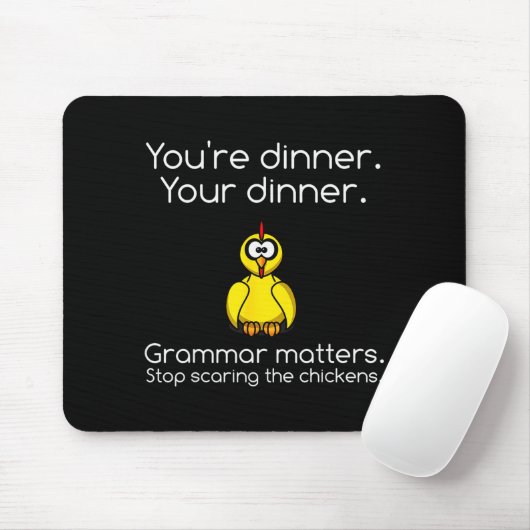 Funny Grammar - Stop Ing The Chickens Shirts Mousepad (Mit Mouse)